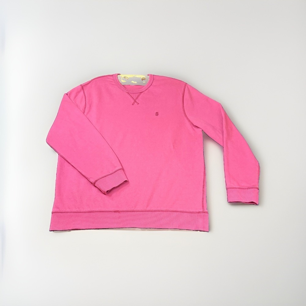 IZOD Saltwater Men's Large Crewneck Sweatshirt Salmon Coral Pullover Casual